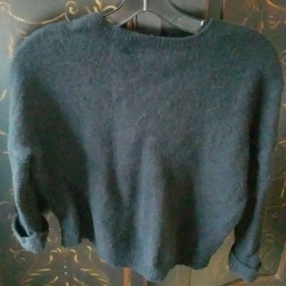 De Rigueur Provisions Black Wool Crewneck Sweater Size S - Picture 3 of 8
